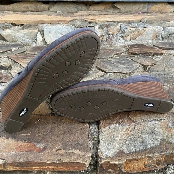 DR. SCHOLL’S DAKOTA Memory Foam Cool Fit Wedge Booties Shoes 10W 10 Wide Gray - Picture 8 of 11